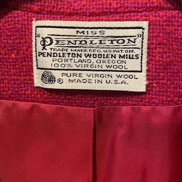 Pendleton Vintage Wool Blazer Pink Size 8 EUC - Picture 2 of 15